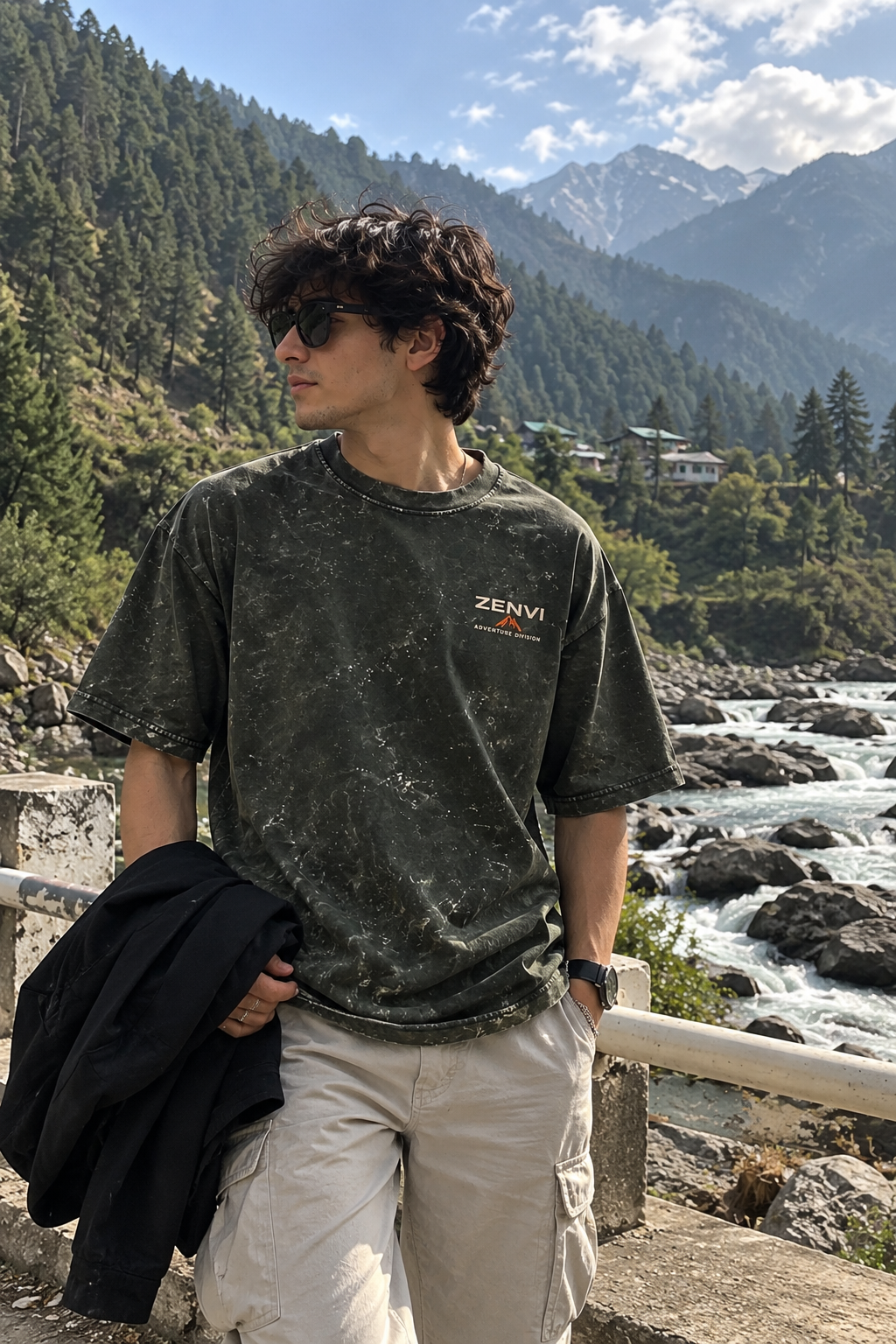 Detour Was the Point Acid-Wash Men Tee
