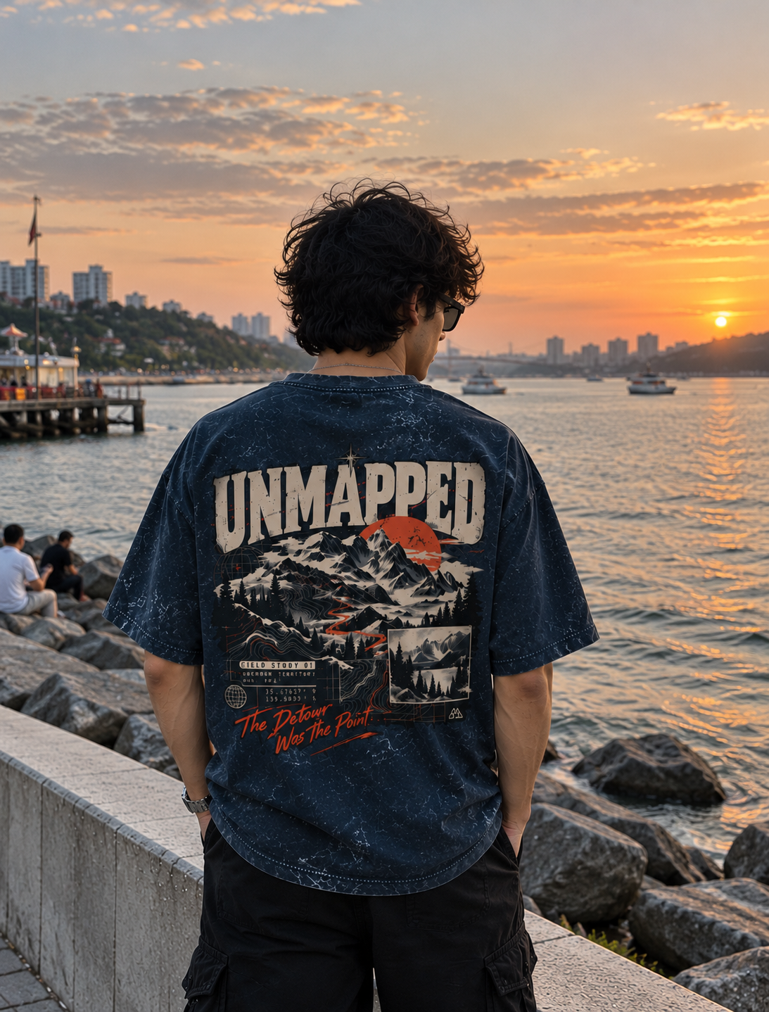 Detour Was the Point Acid-Wash Men Tee