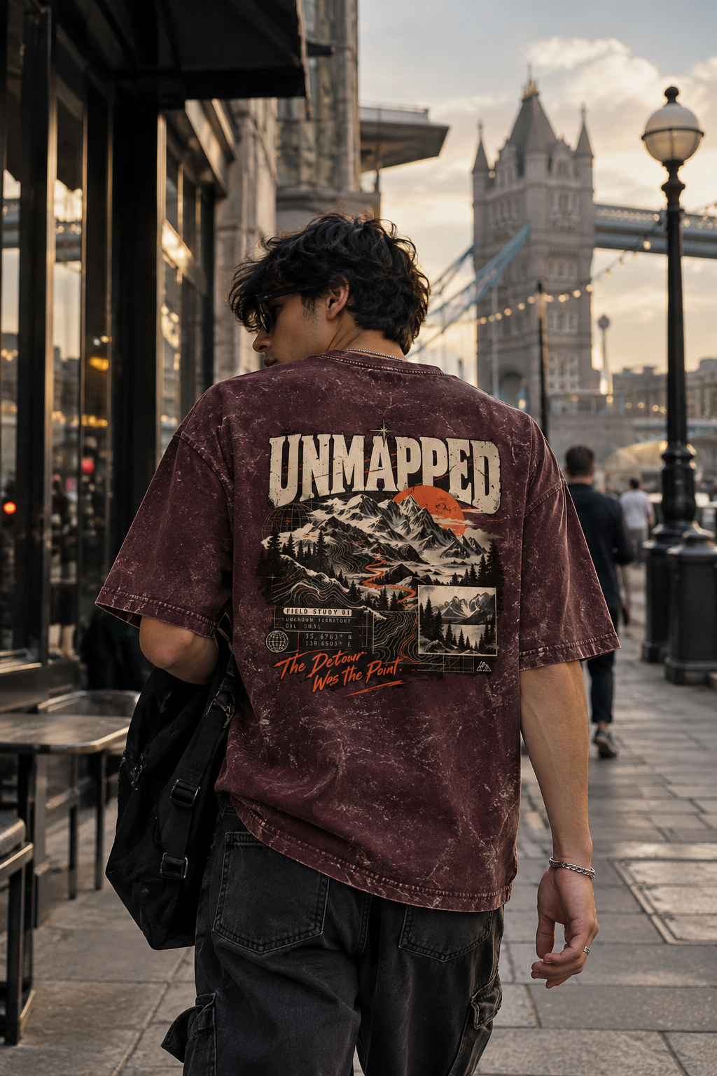 Detour Was the Point Acid-Wash Men Tee