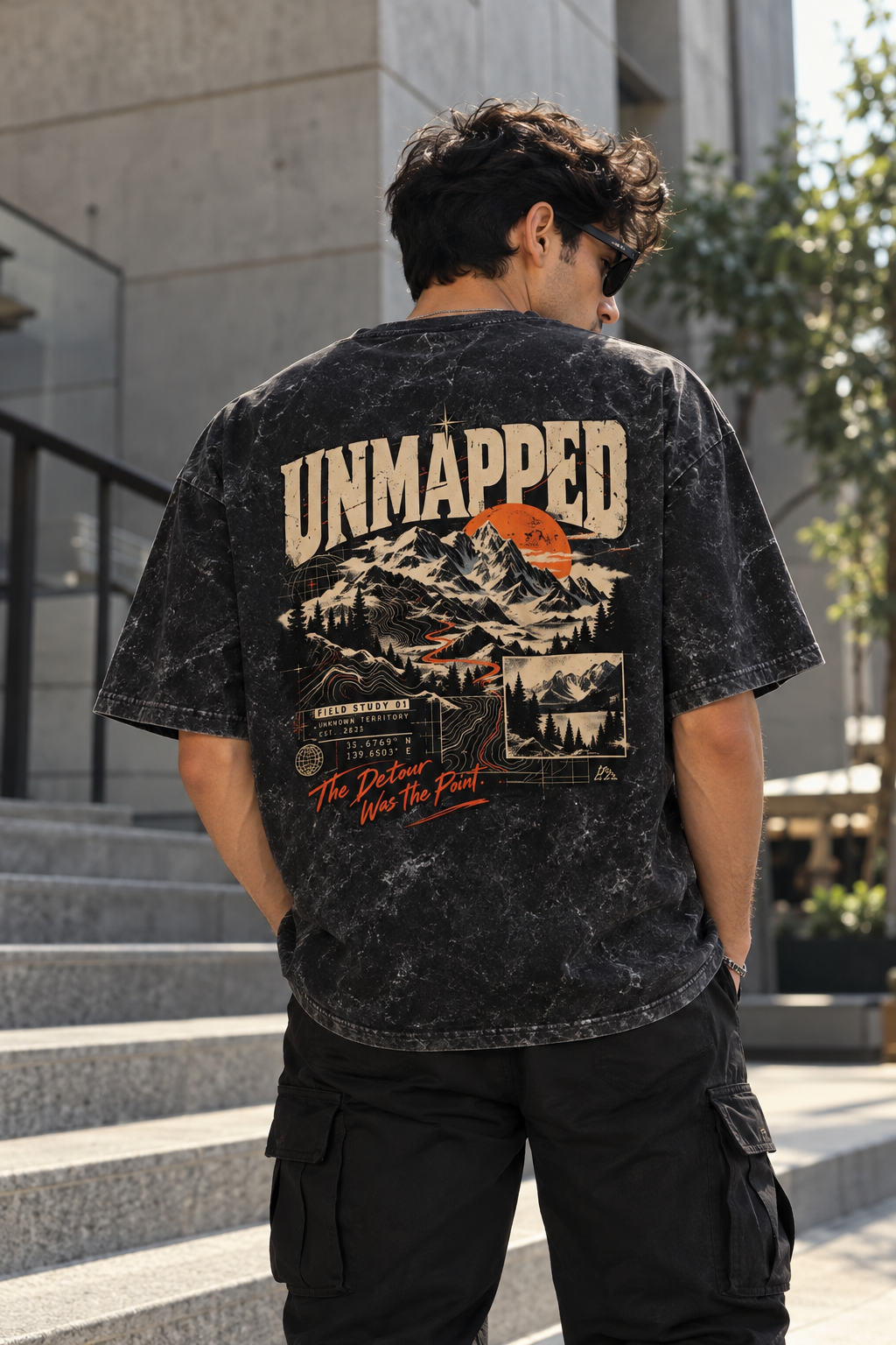 Detour Was the Point Acid-Wash Men Tee
