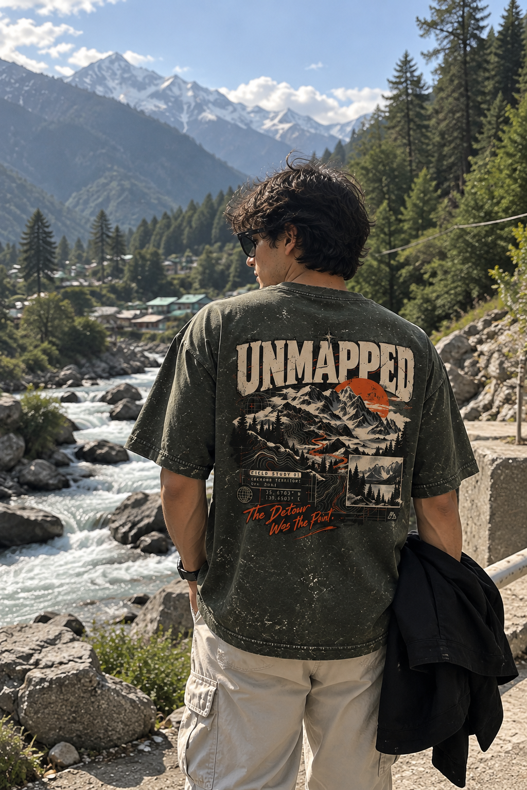 Detour Was the Point Acid-Wash Men Tee
