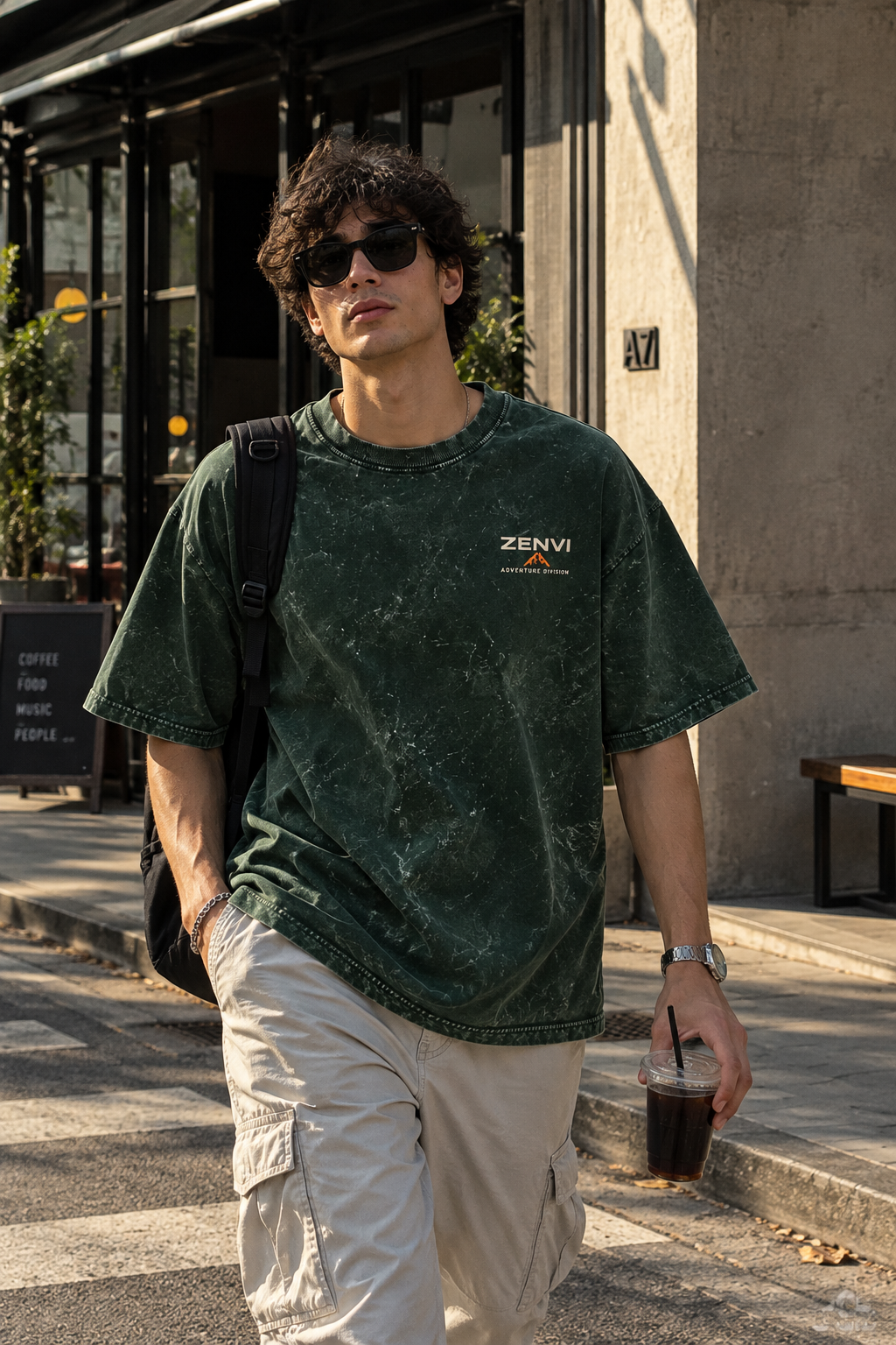 Detour Was the Point Acid-Wash Men Tee
