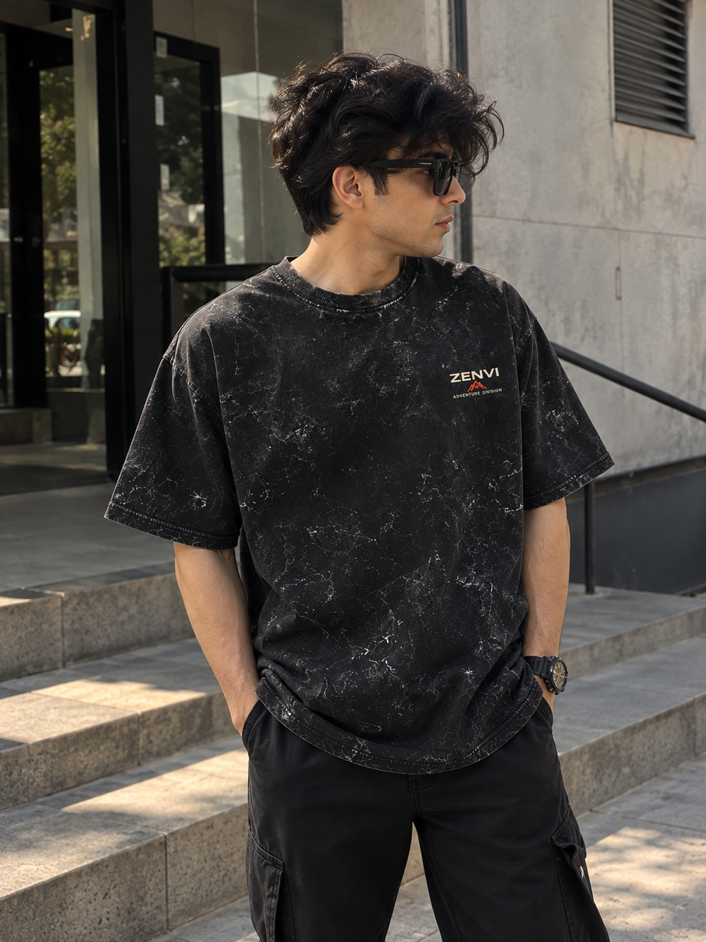 Detour Was the Point Acid-Wash Men Tee