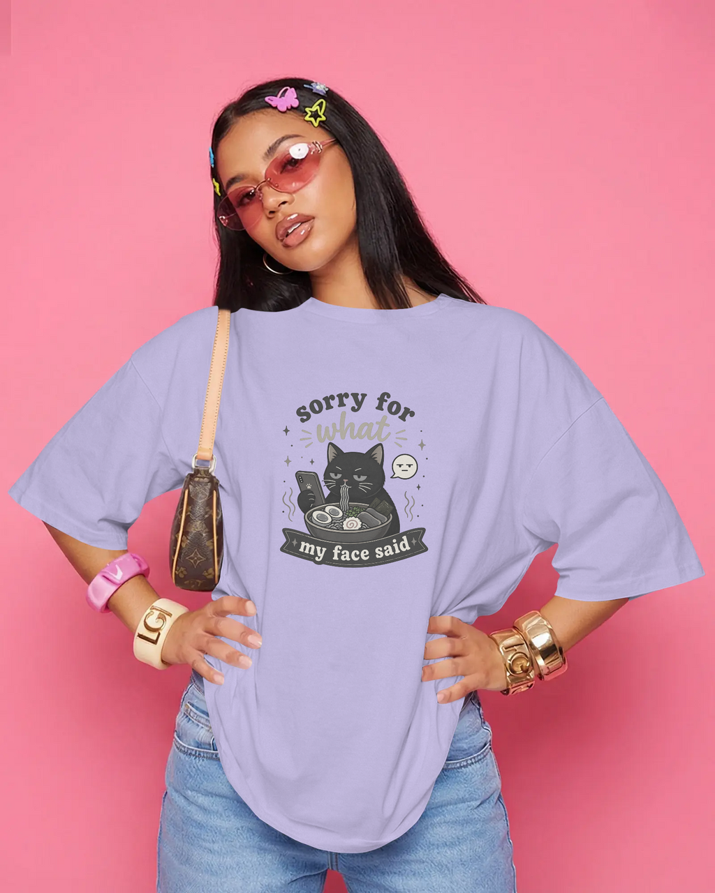 Sorry for what my face said - Oversized Tee