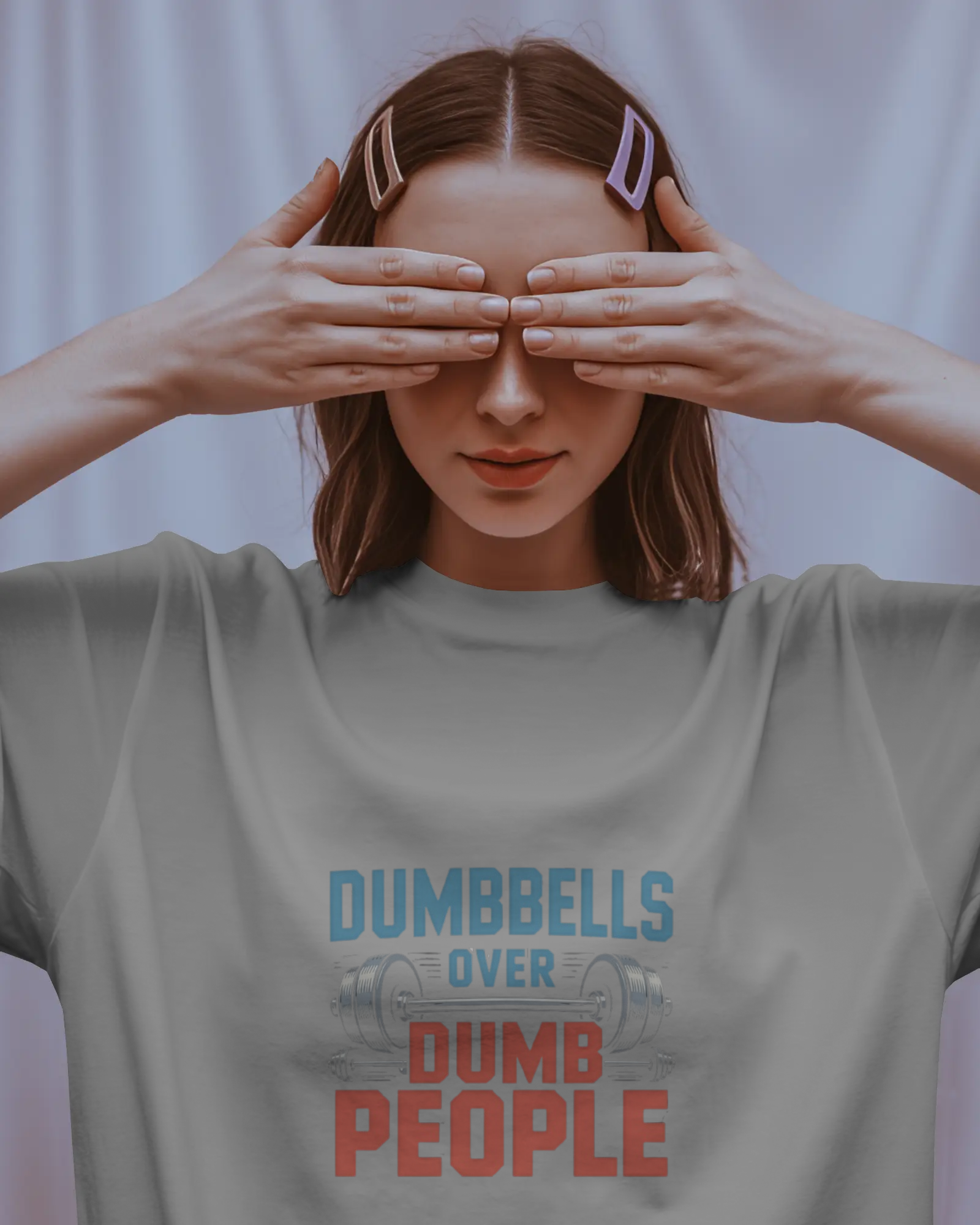 Dumbbells Over Dumb People — Unisex Oversized Tee