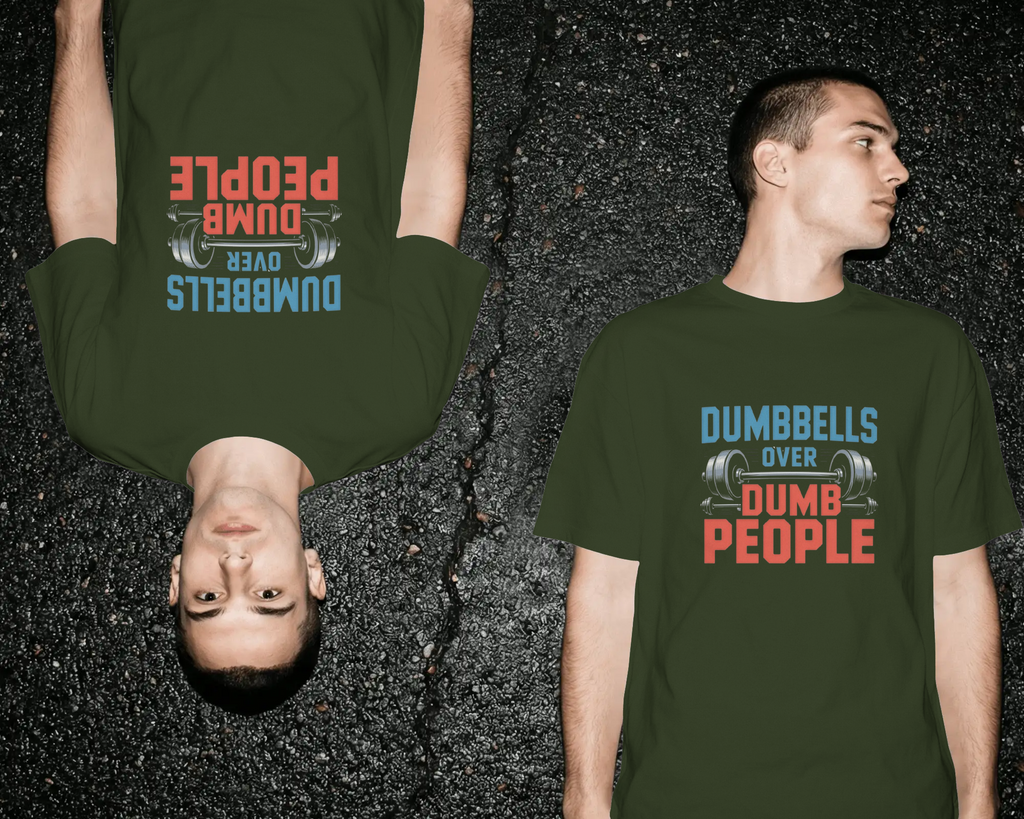 Dumbbells Over Dumb People — Unisex Oversized Tee